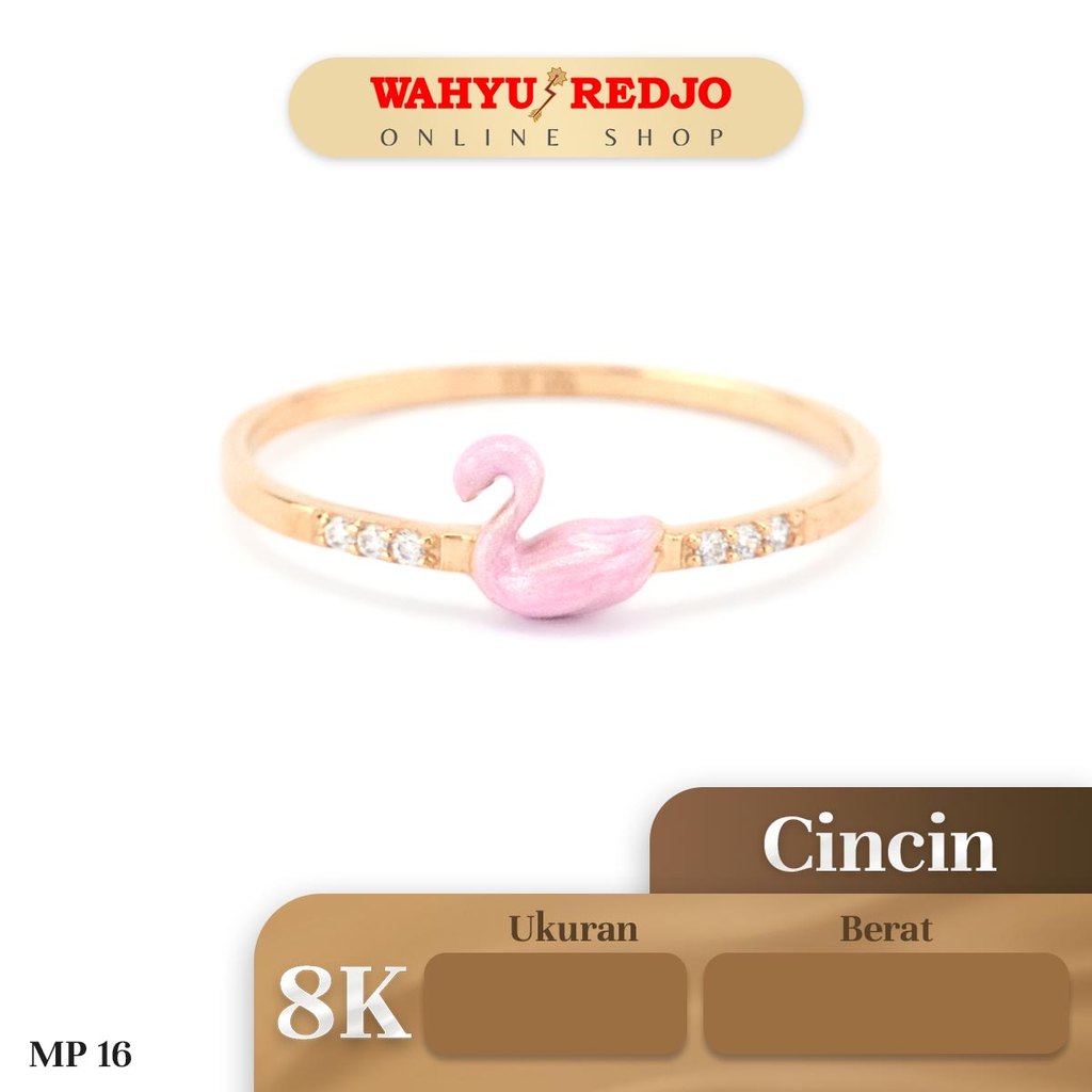 Cincin Emas 8K Angsa Pink Wahyu Redjo