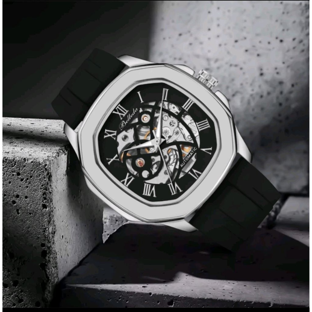 BUY 1 GET 1..JAM TANGAN PRIA WANITA BELLEDA ORIGINAL OTOMATIS 9484 RUBBER