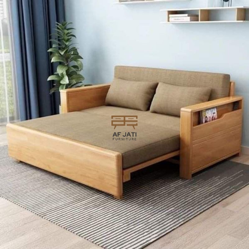 Sofa Bed Sleeper Kombinasi Rak Buku Minimalis