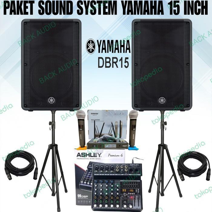 PAKET SOUND SYSTEM SPEAKER YAMAHA DBR 15 AKTIF SOUND CAFE DAN RESTO