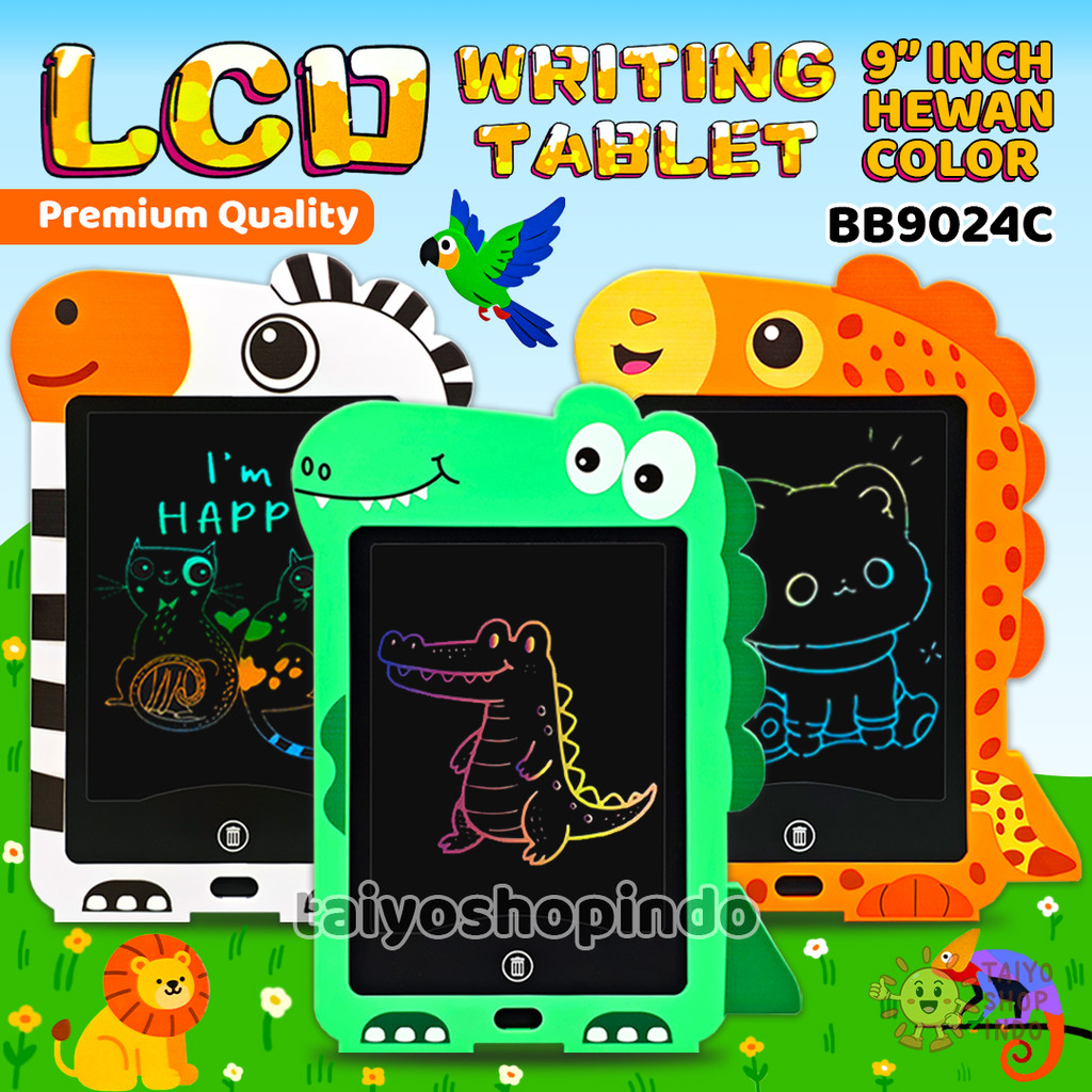 TAIYO LCD Writing Tablet 9 Inch Color Karakter Hewan Premium Quality Hand Papan Tulis Drawing Board