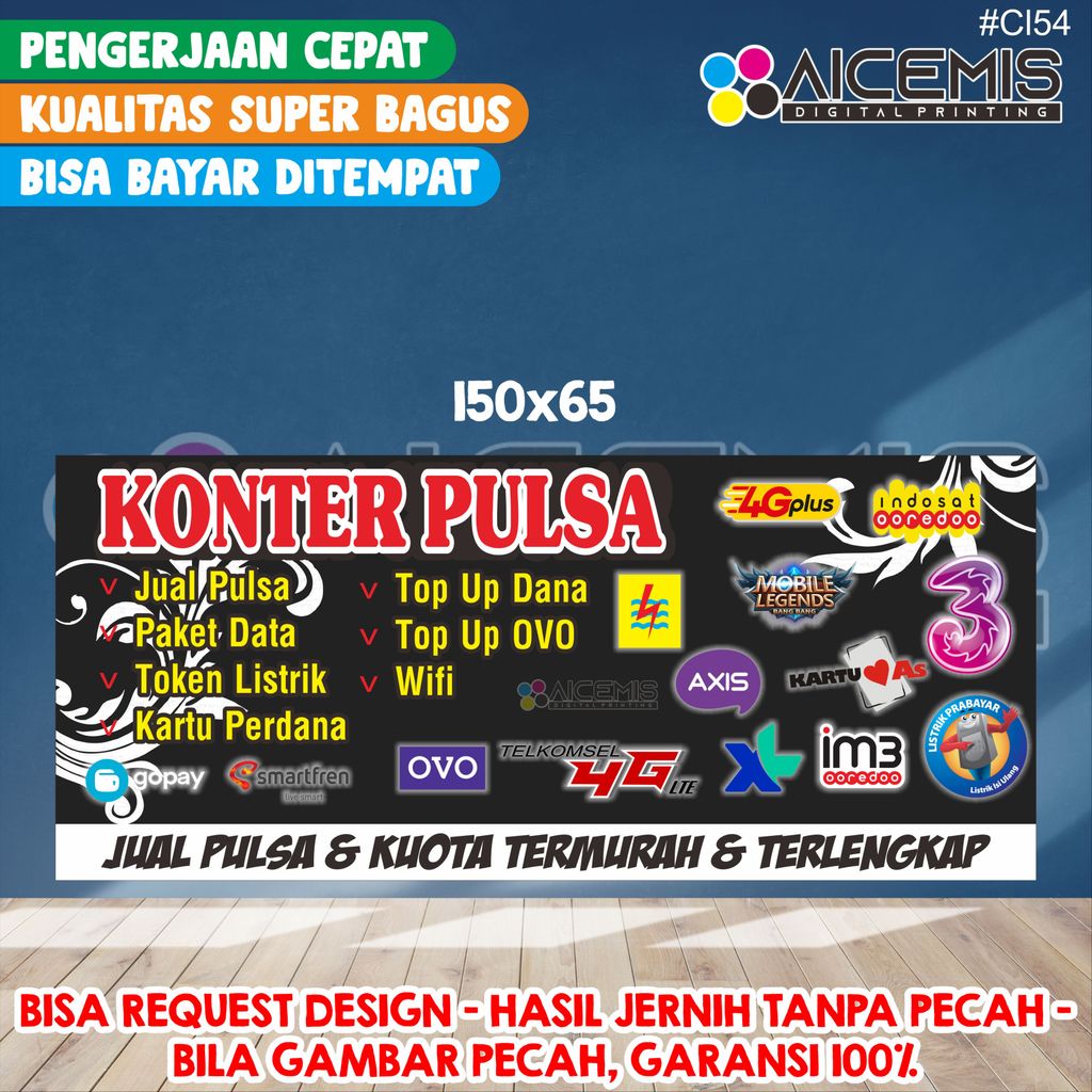 1 hari  | spanduk konter hp | banner konter pulsa | spanduk banner etalase konter pulsa | poster eta