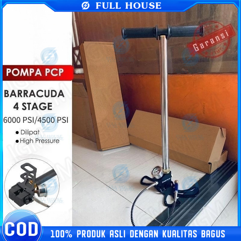 Full House 4500/6000 psi pompa pcp 4 stage 6000 psi sniper kaki lipat kupu kupu Gauge POMPA PCP Loga