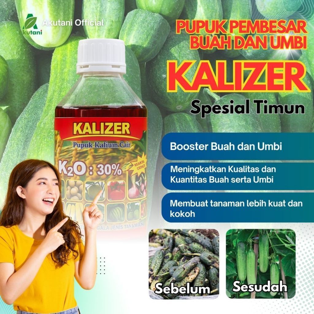 Pupuk Cair KALIZER Kalium Vitamin Tanah Spesial | Pupuk Cair Kalium | Pelebat Buah, Batang Kuat, Pan