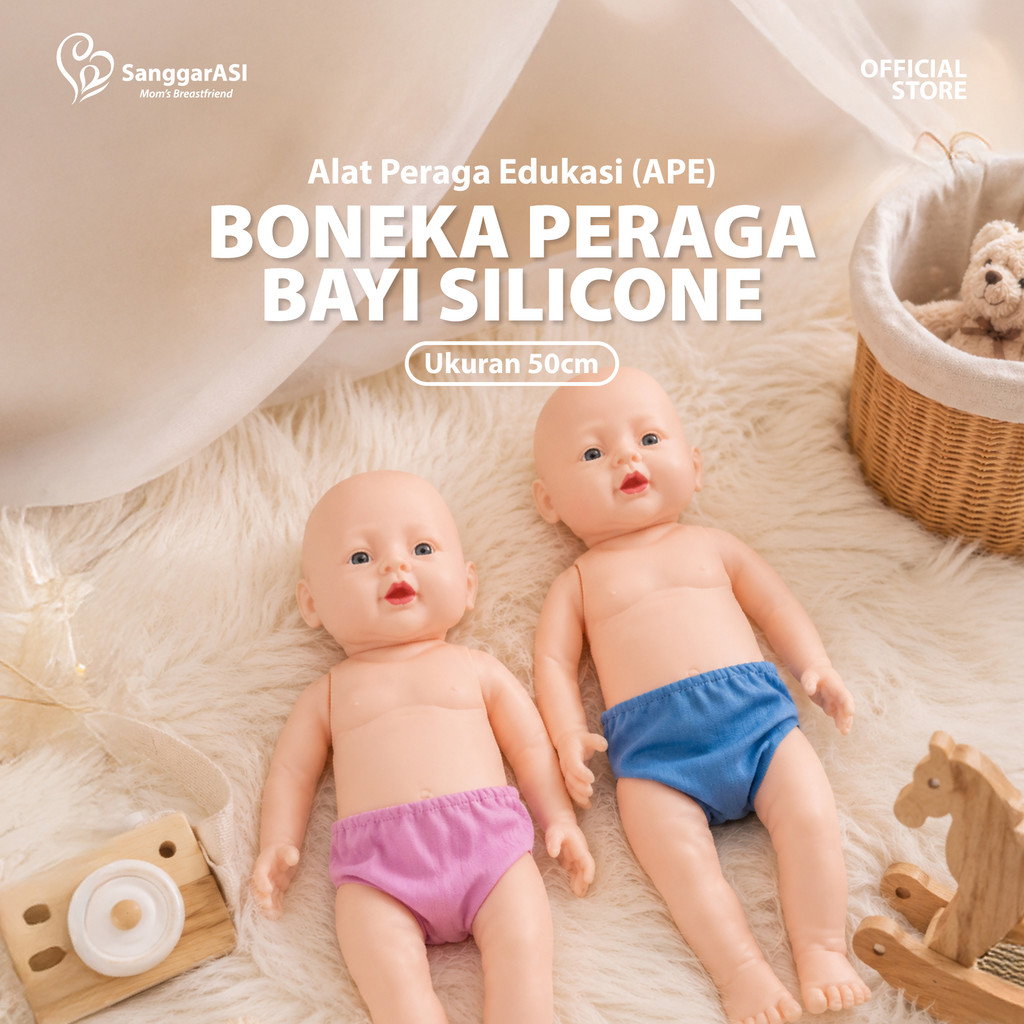 [Sanggar ASI] APE ALAT PERAGA EDUKASI BONEKA KARET BAYI KONSELING MENYUSUI 50 CM/ BONEKA KARET 50 CM