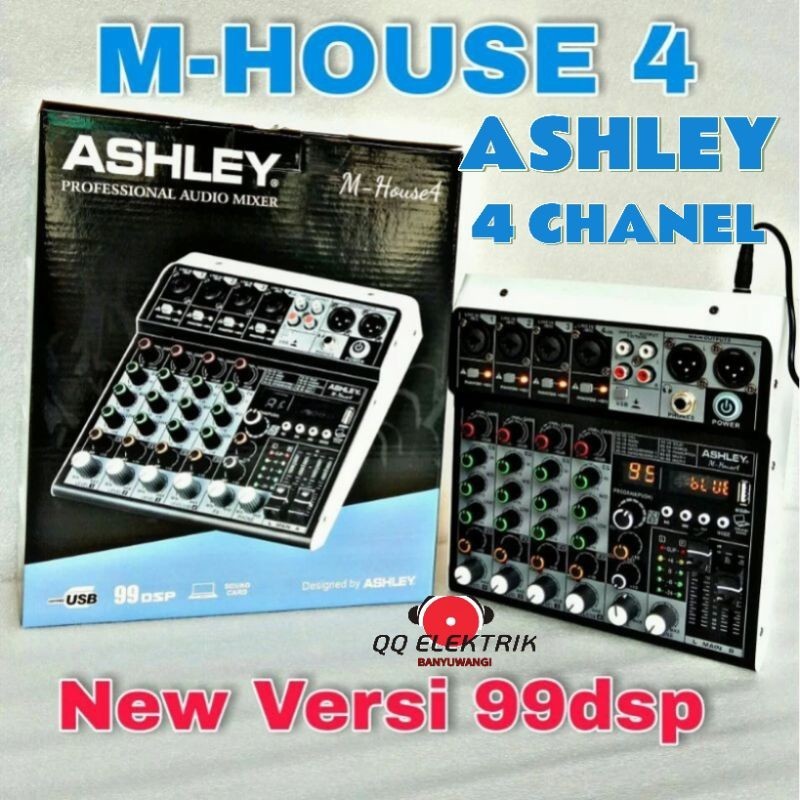 Mixer ASHLEY 4 Channel M-HOUSE 4 USB Bluetooth Efek 99Dsp