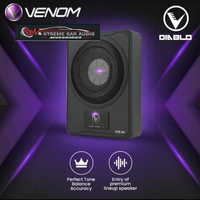 Venom Subwoofer Aktif Kolong Jok Mobil Series VX 8.2A 200W GARASI RESMI 100% ORIGINAL Perfect Tone B