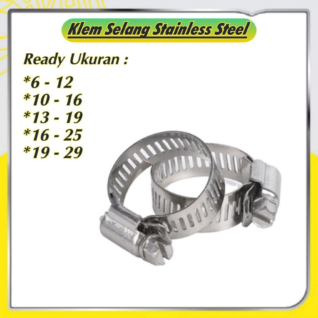 Klem Pengunci Selang Stainless steel multifungsi untuk Gas LPG Regulator Hose Clamp ORIGINAL