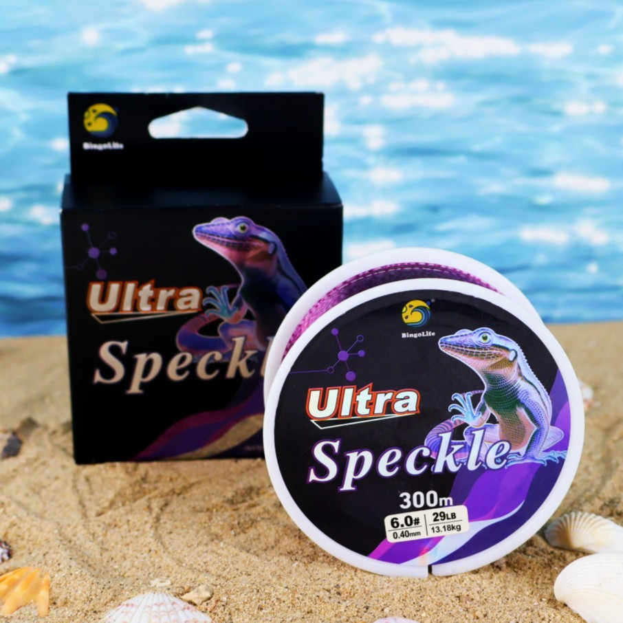 Senar Pancing Ultra Siluman Bintik Ungu 300m Monofilament Nylon Jerman Premium Senar Utama Kamuflase