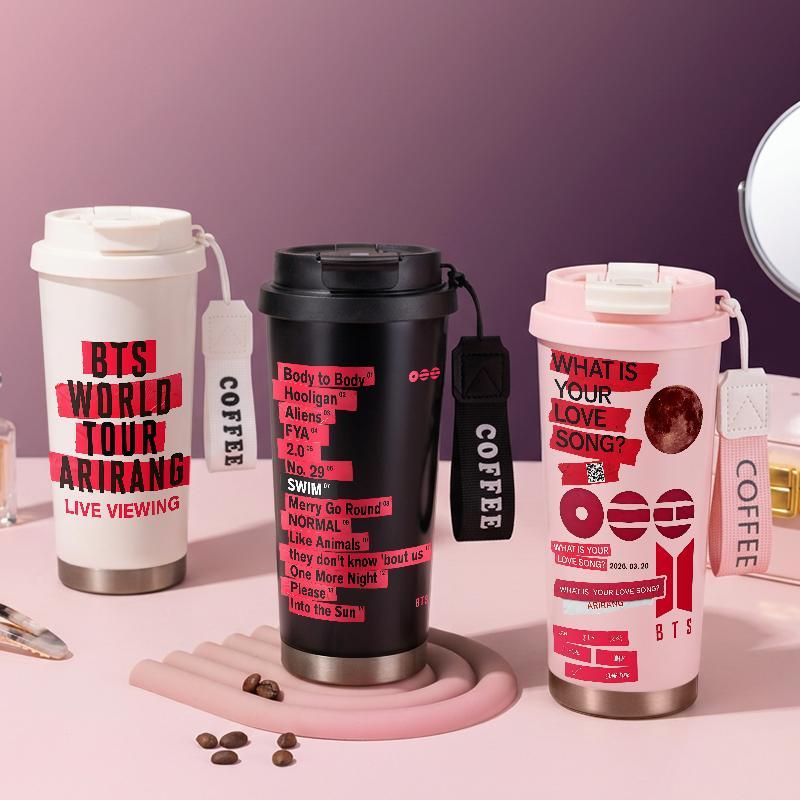 Tumbler K-Pop BTS Bangtan Boys Botol Minum Aesthetic Stainless Steel Tumblr Viral CUP 500 ML Termos 