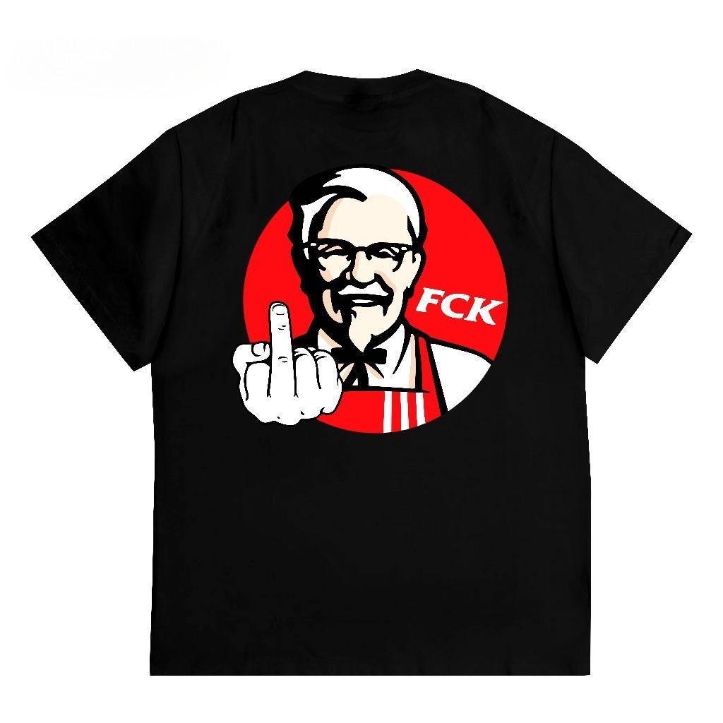 KHAOSANT Tshirt FCK | Kaos Parodi Lucu | Plesetan Brand KFC Baju Fucek KFC