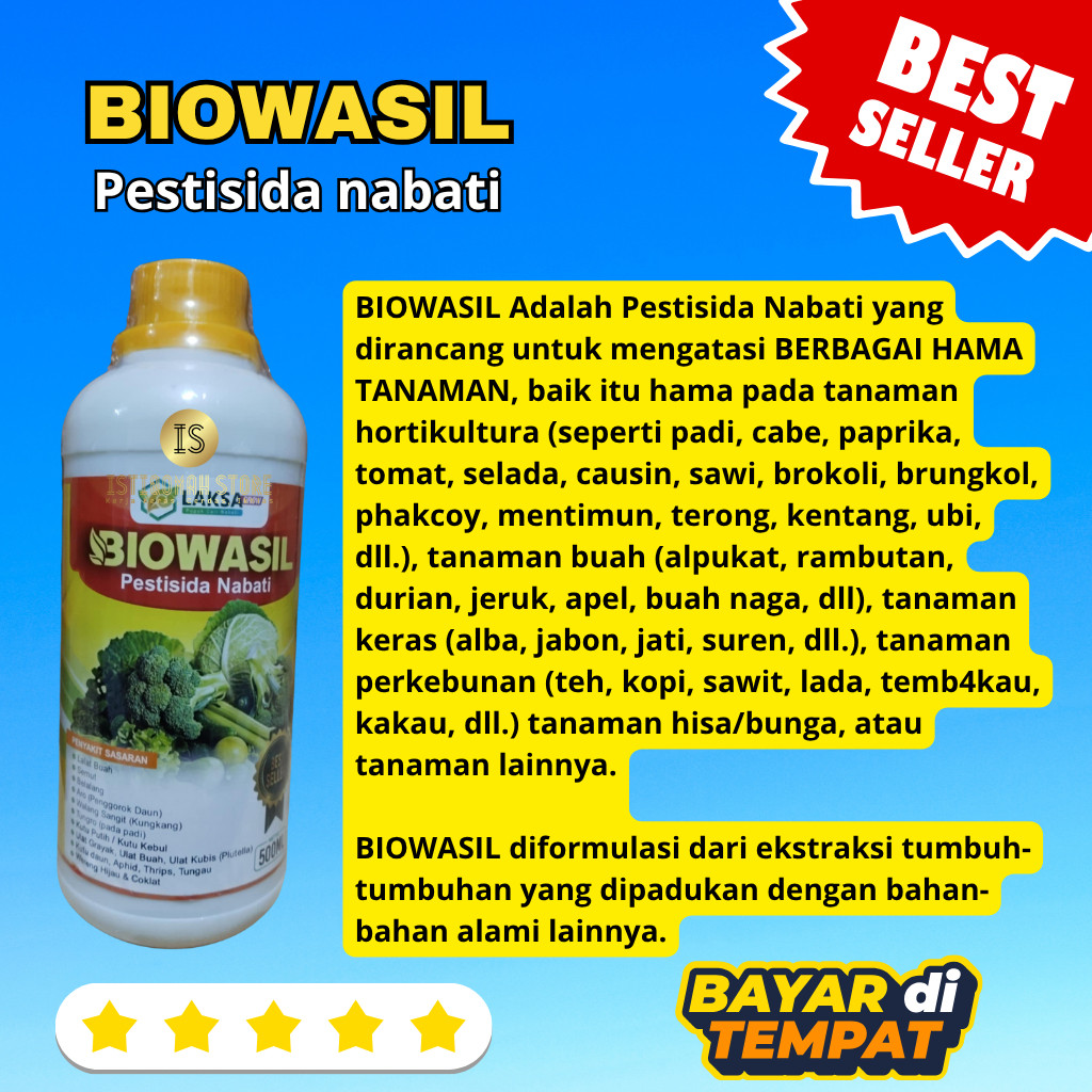 SALECOD BIOWASIL 500ml Pestisida Organik Obat Hama Wereng Coklat Pada Tanaman Padi - Obat Hama Padi 