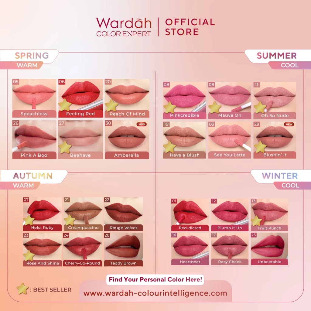 All Shades Wardah Matte Lip Cream / Matte Finish dan Tahan Lama Lipstik Wardah Waterproof