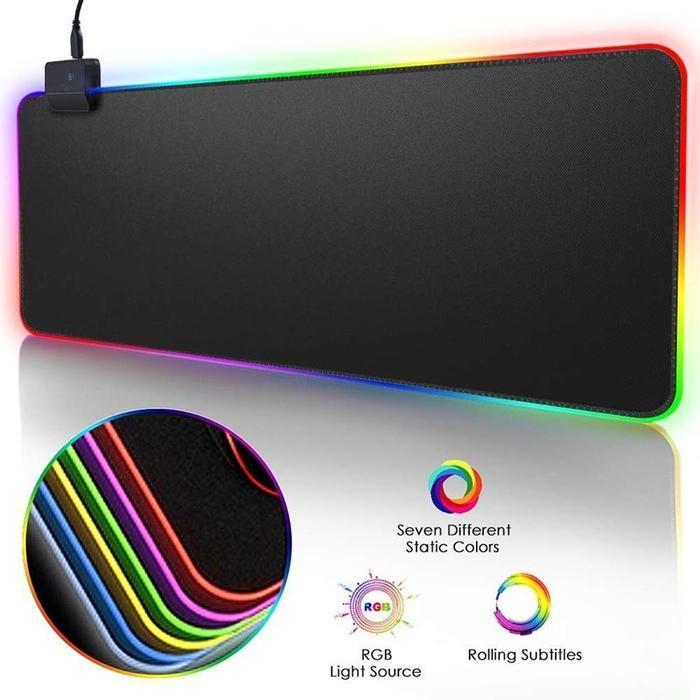 ZOE COMP Mousepad Gaming Mouse Pad XL RGB Lampu LED USB - Polos 300x780mm