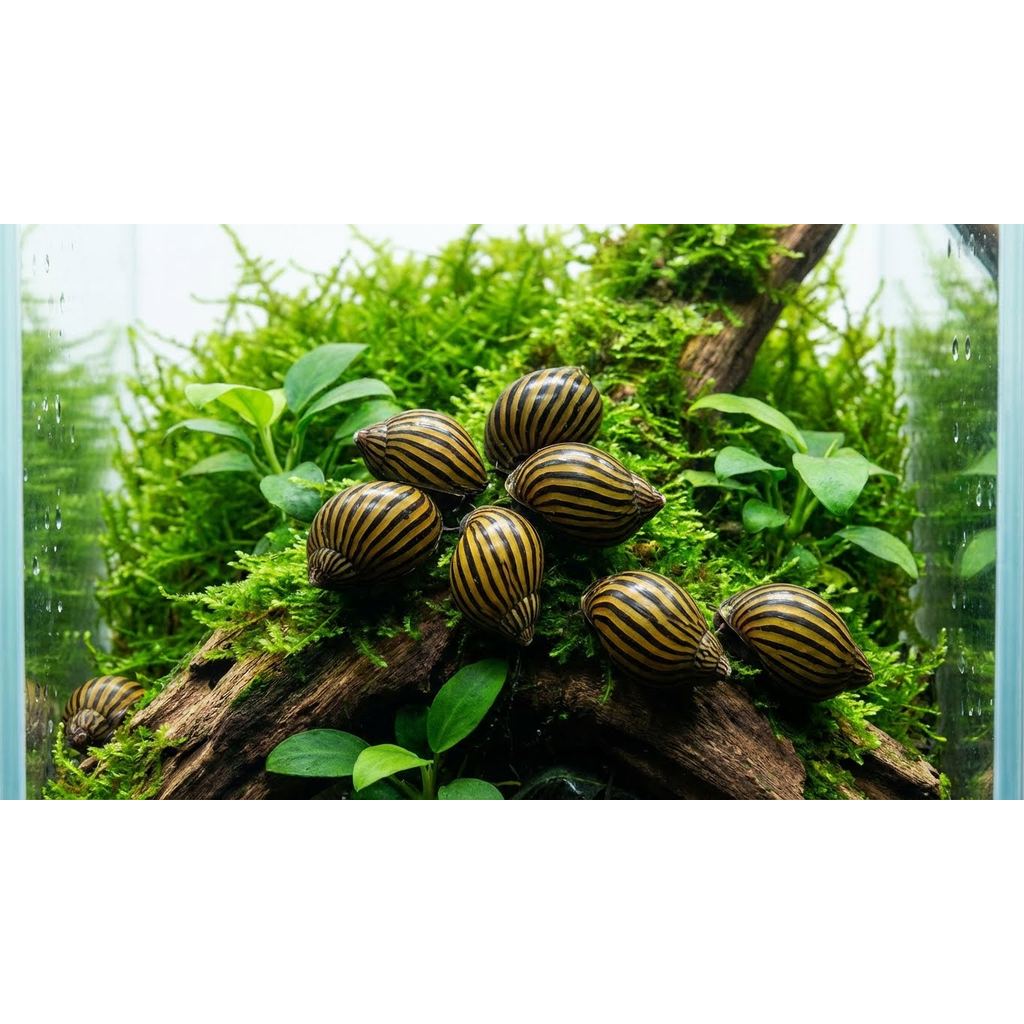 Paket Hemat 5 Ekor Turbo Snail Pembersih Kaca Aquarium