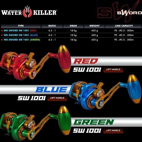 Water Killer SW Sword 1000 1001 Slow Jigging Reel Pancing Termurah Free Packing Jaminan Aman High Qu
