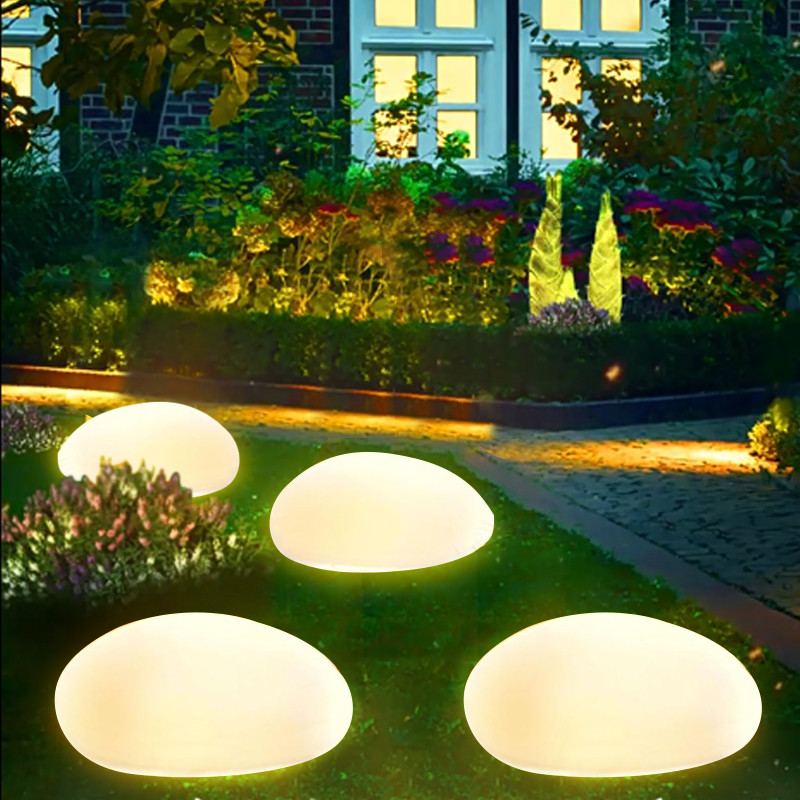 Solar Stone Lights Outdoor, Waterproof Solar Powered Rock Light,Outdoor Landscaping Spotlights Outdo