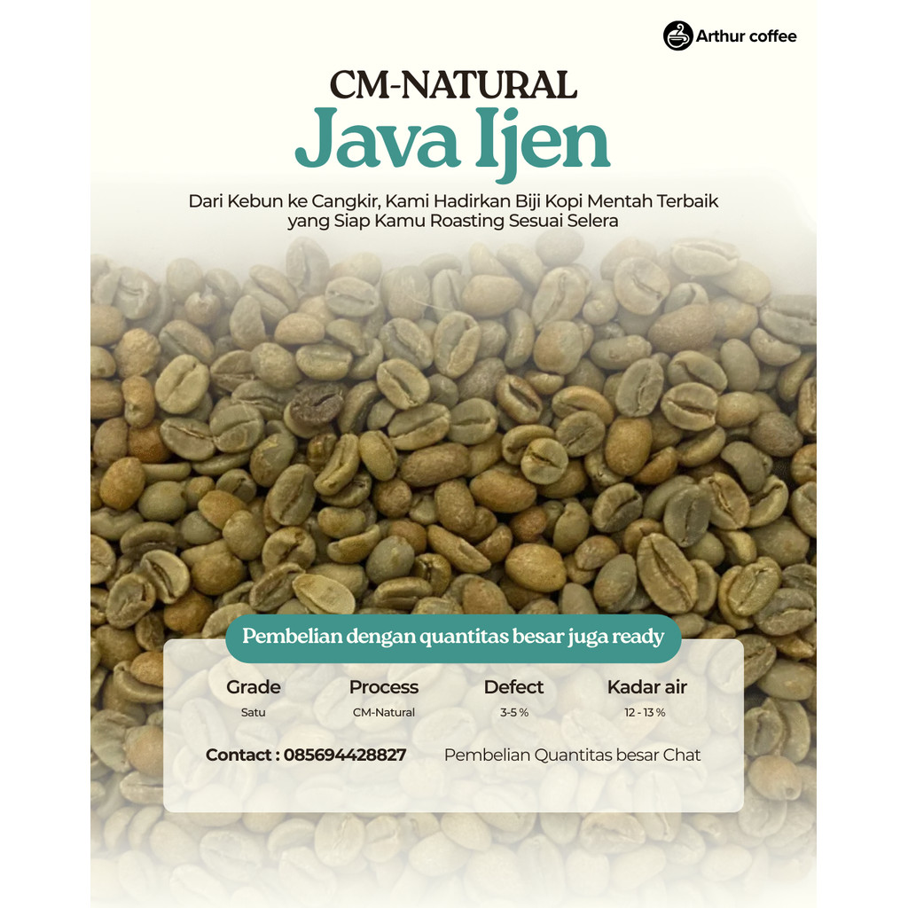 Biji Kopi Arabika Java Ijen CM Natural 1 Kg