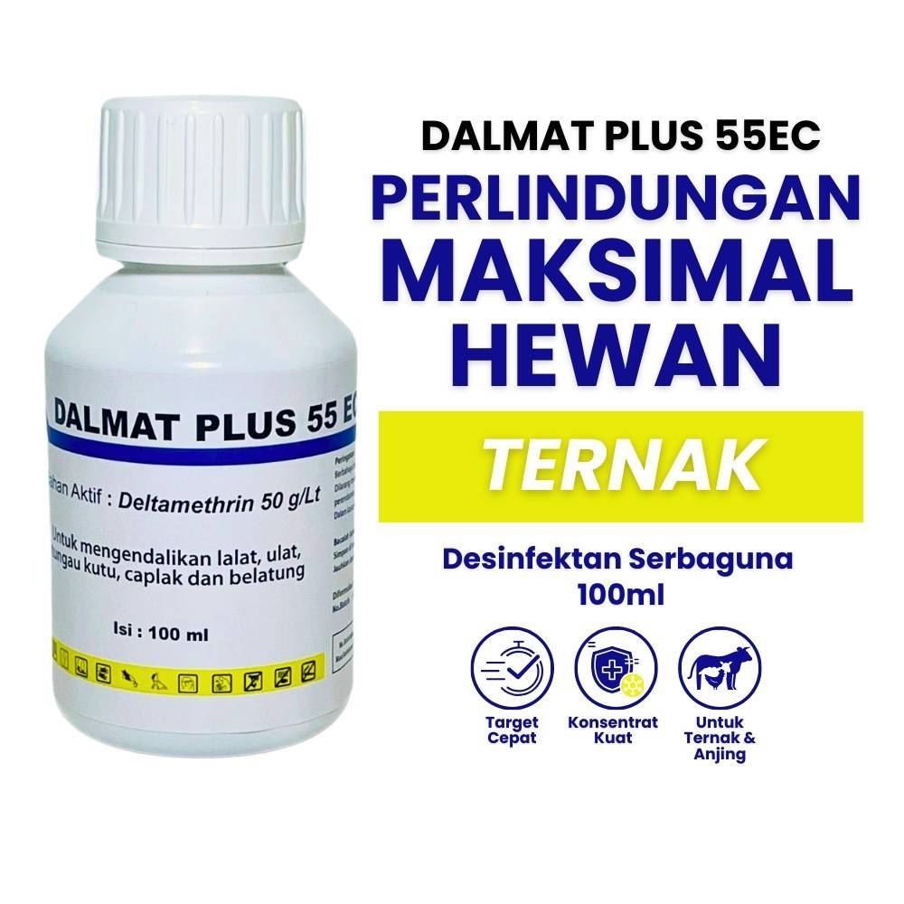 Dalmat Plus 55 EC - Dalmat 100ml - Obat Kutu - Anjing Kucing - Obat Kutu Mandi - Obat Kutu Hewan