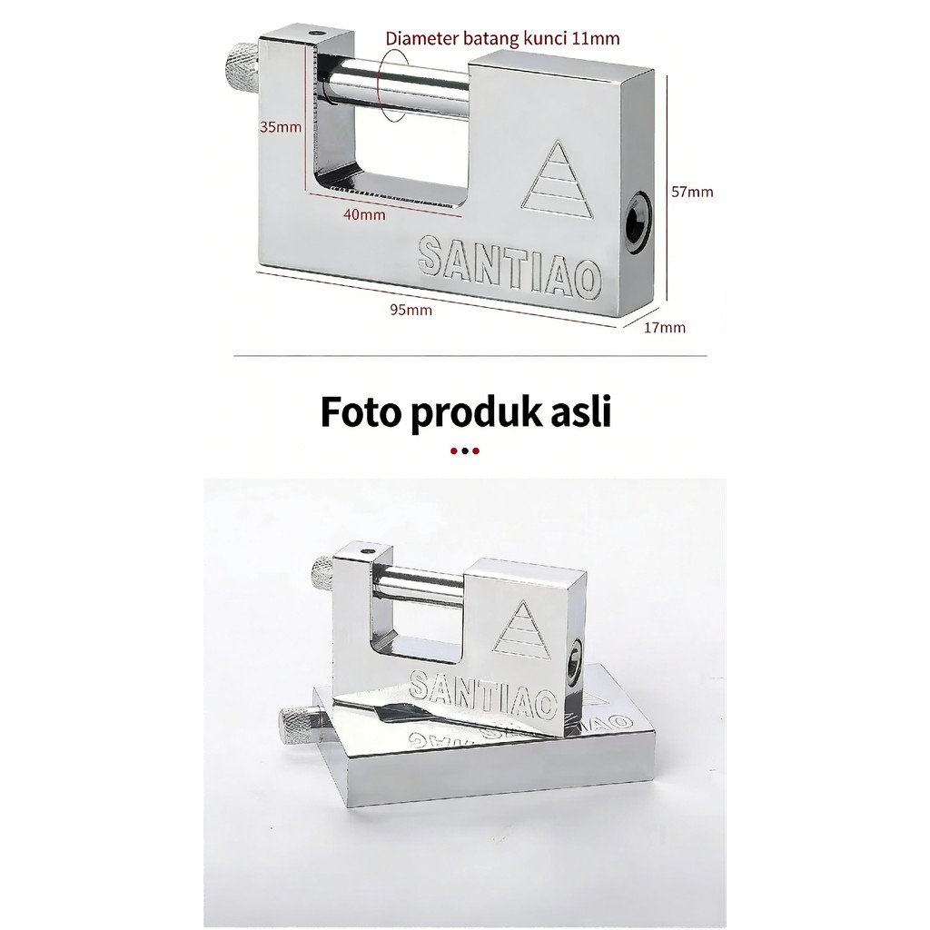 Gembok Sunny Side / Gembok Anti Karat Stainless Steel / Gembok Anti Maling / Gembok Anti Potong / Su