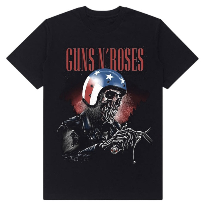 OSSU TSHIRT BAND GUNS N ROSES GNR SKULL RIDER | KAOS BAND GNR HITAM | KAOS BAND BLACK WASHED | KAOS 