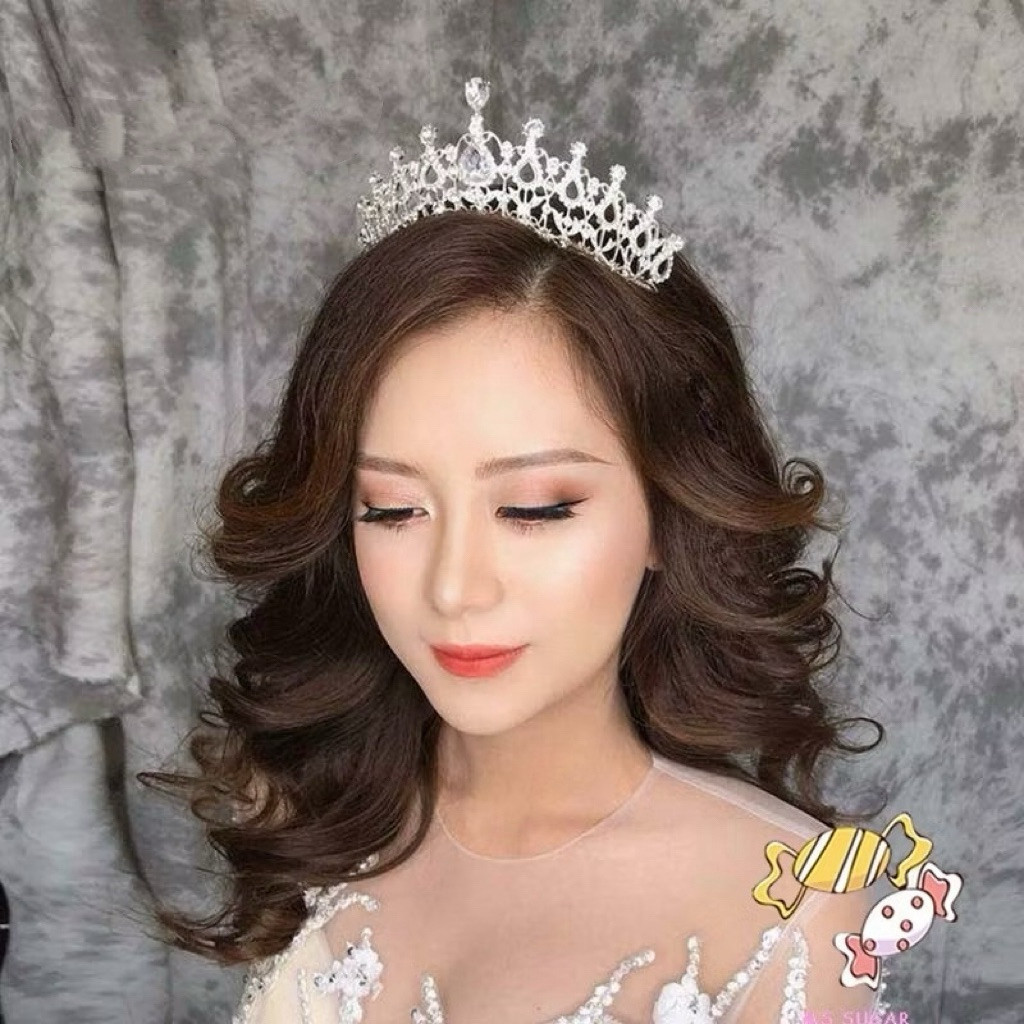 (Teracasa) Silver Color Crystal Diademas For Women Tiara Wedding Crown Rhinestone Hair Ornament Head