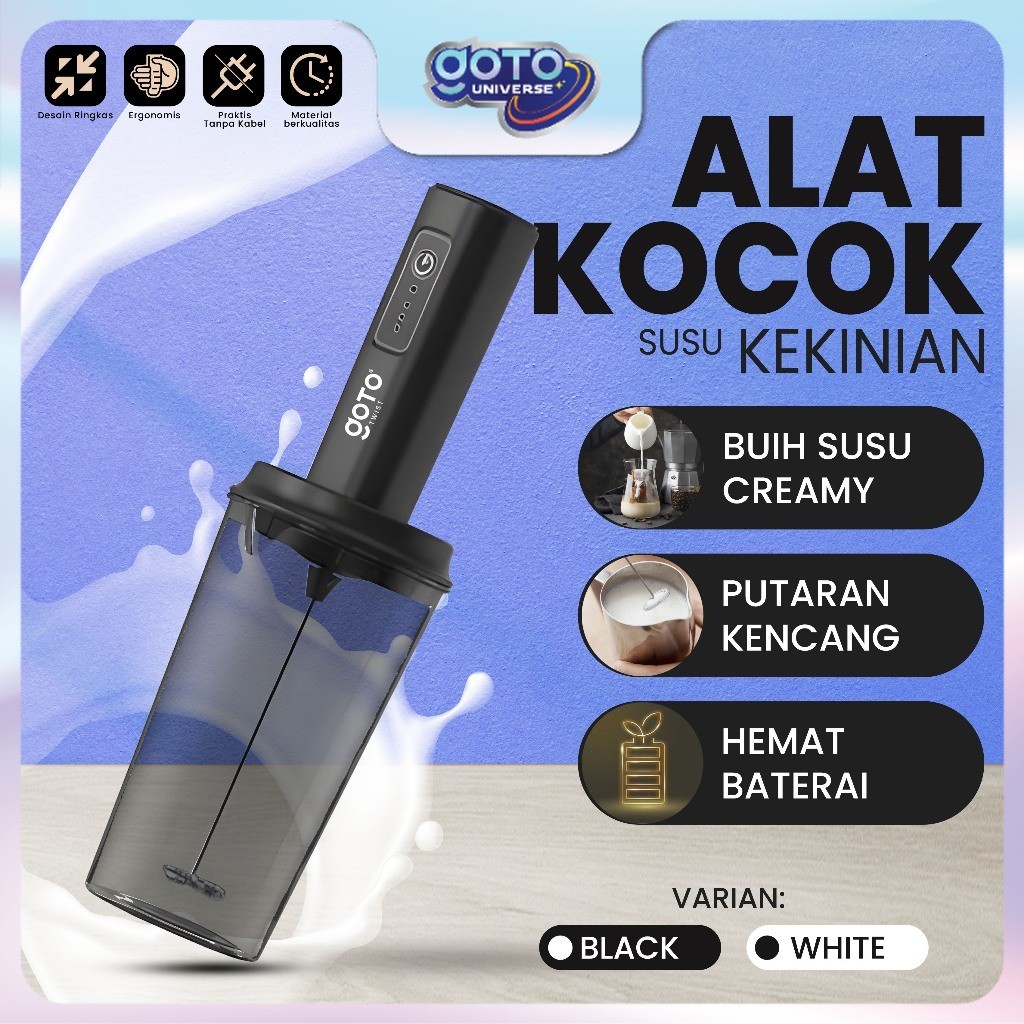 Goto Twist Milk Frother Pengaduk Minuman Susu Elektronik Pengocok Telur Multifungsi