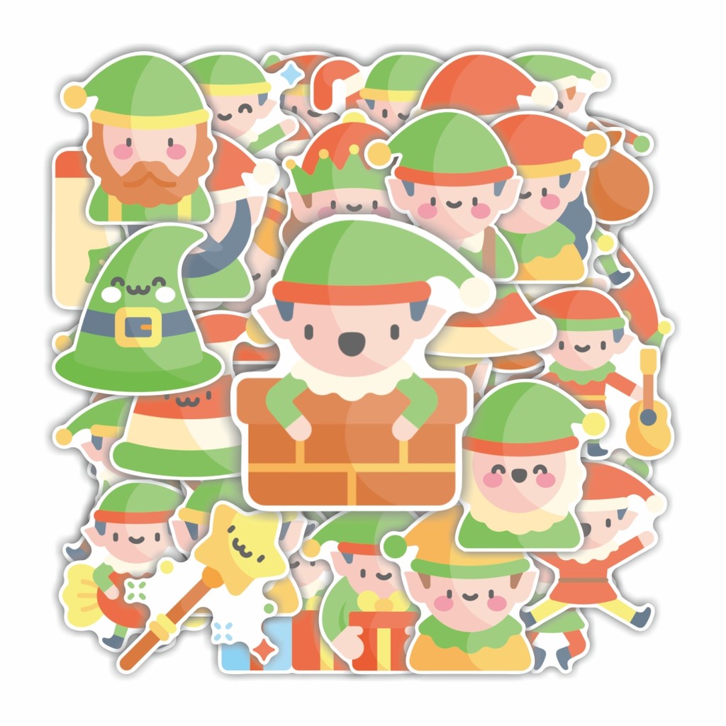 50 Pcs Stiker  Elves Cute Design Awet dan anti luntur - Cocok untuk dekorasi laptop, sepeda skateboa