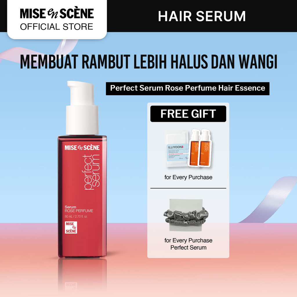 mise en scene Perfect Serum Rose Perfume 80ml -  Hair Serum untuk Rambut Rusak Wangi Tahan Lama deng