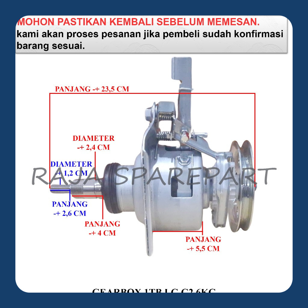 GEARBOX MESIN CUCI / GIRBOX / GEARBOX 1 TABUNG LG G2 6KG