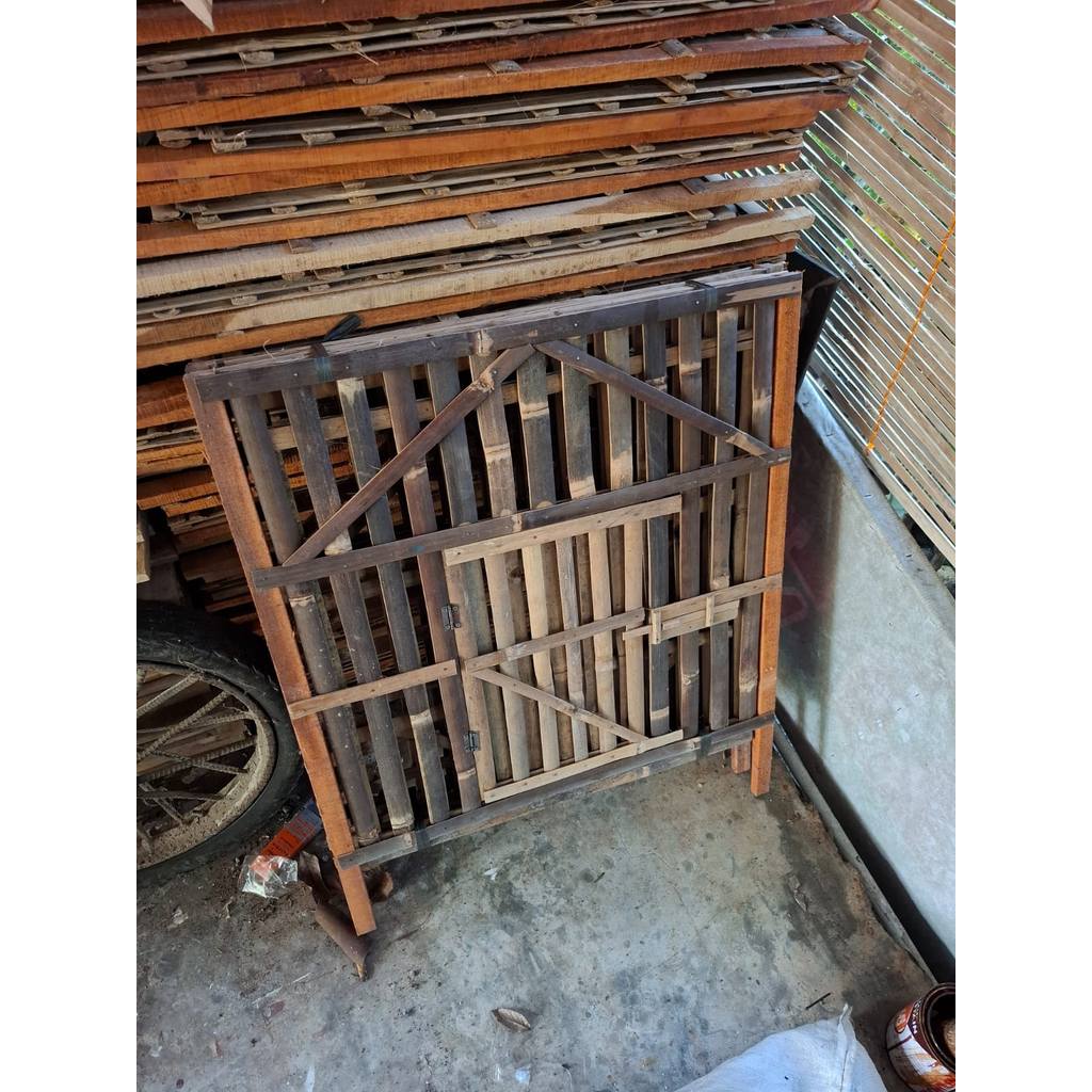 Kandang Ayam Bambu Kurungan Bambu Lipat Rakitan 100x50x50 Cm Kandang Portable Kandang Ayam Kelinci