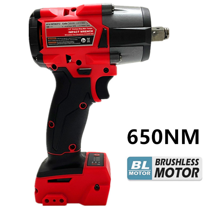 For Milwaukee 18V Battery Brushless Electric Wren 650N.m Impact Wren Cordless Driver Repair Car Truc
