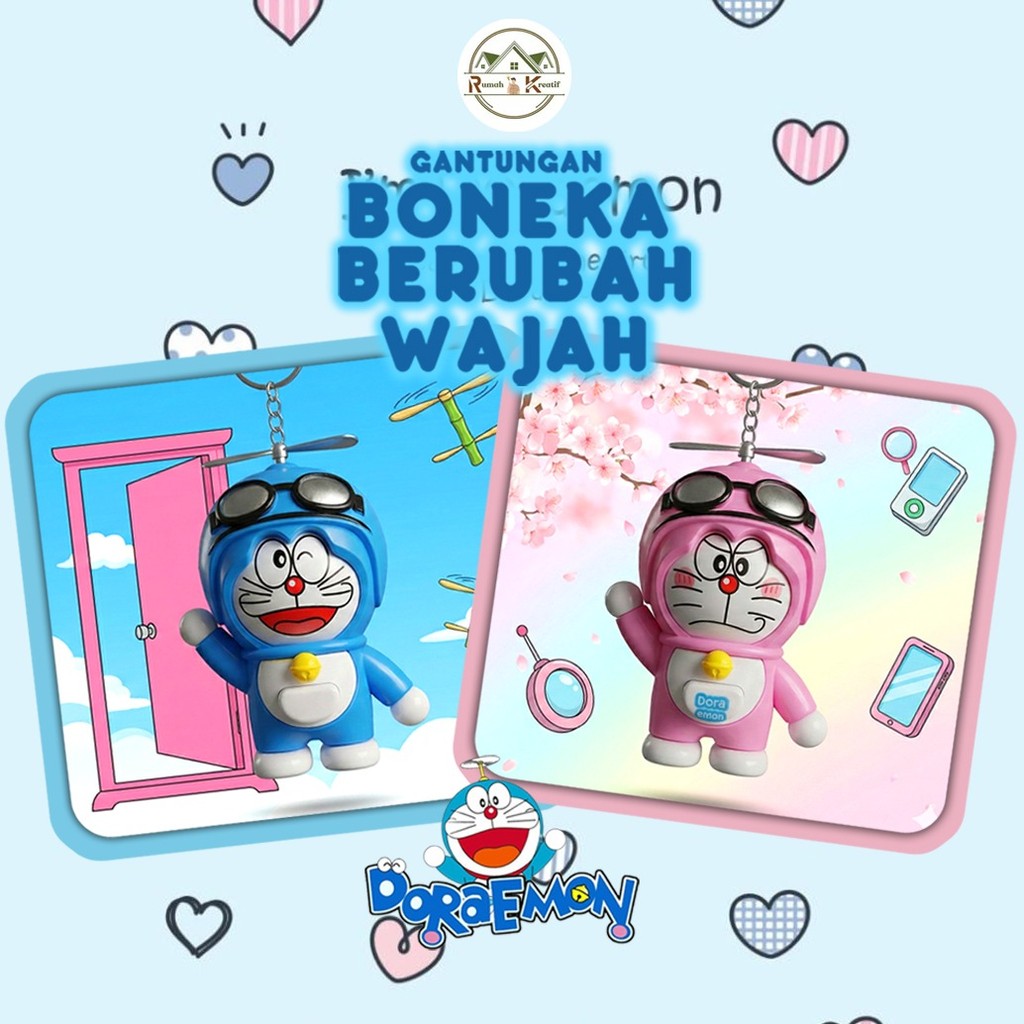 RK Gantungan kunci Mainan Berubah Wajah Doraemon