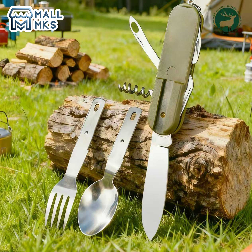 Sendok Garpu Pisau Swiss Army Tools Knife EDC