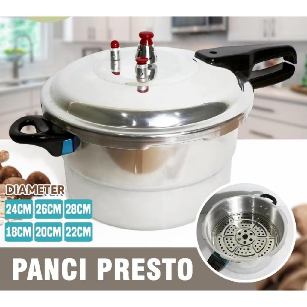 Omicko Panci Presto 24cm 26cm  Pressure Cooker Alat Masak Serbaguna Tahan Lama