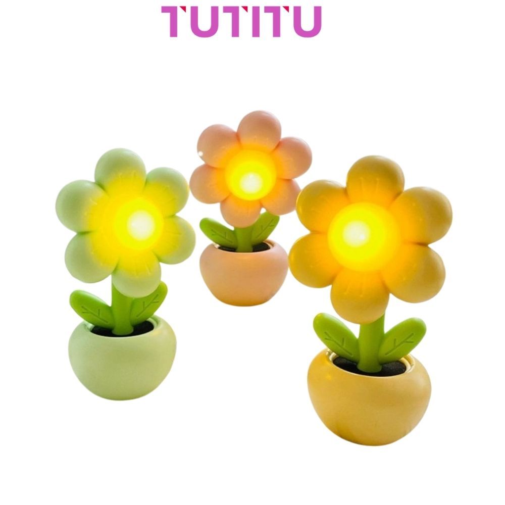 TUTITU LAMPU TIDUR MINI KARAKTER BUNGA MATAHARI AESTHETIC MEJA BELAJAR ANAK SOUVENIR LUCU MURAH PERL