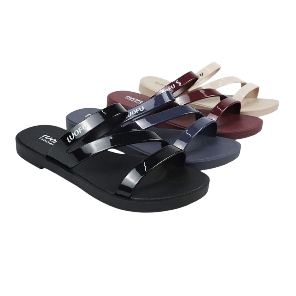 LUOFU ORIGINALS Sendal Jelly Karet Pvc Wanita Kokop Z F2317-NEW [D01]