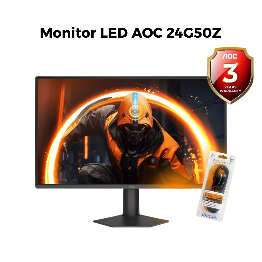 AOC Monitor Gaming LED 24G50Z Adaptive Sync 24" Fast-IPS 1080p 240Hz (260Hz Over Clock) FHD 0.3ms