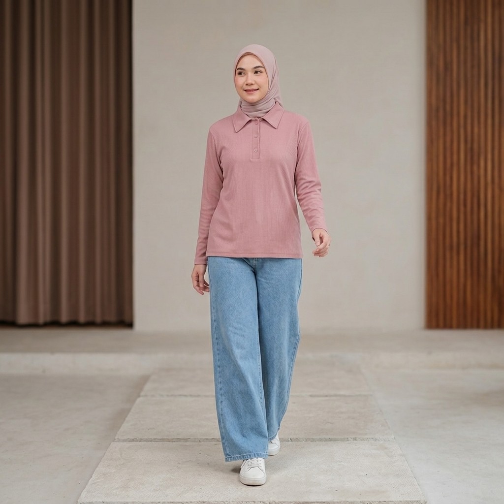 NH - ATASAN POLO KNIT WANITA / Ukuran BIGSIZE & STANDAR / ATASAN KNIT BUSUI