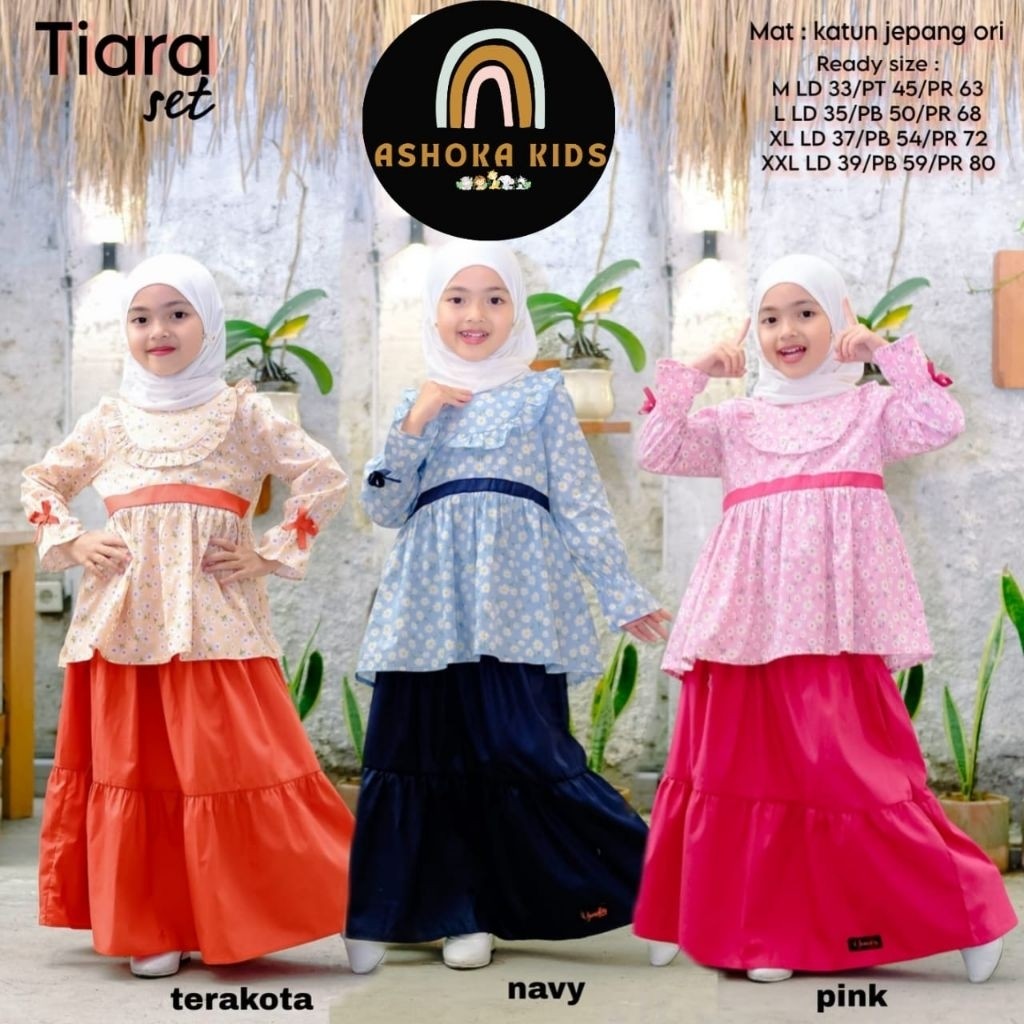 ada grup reseler tanyakan admin tiara set rok anak usia 3-8th setelan rok anak  ashoka - nara 3in1se