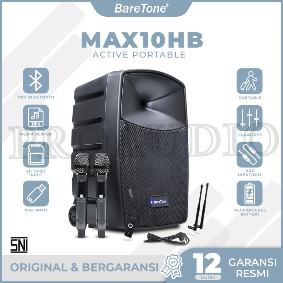Speaker Portable Baretone MAX 10 HB MAX 10HB MAX10 HB 300 W Original