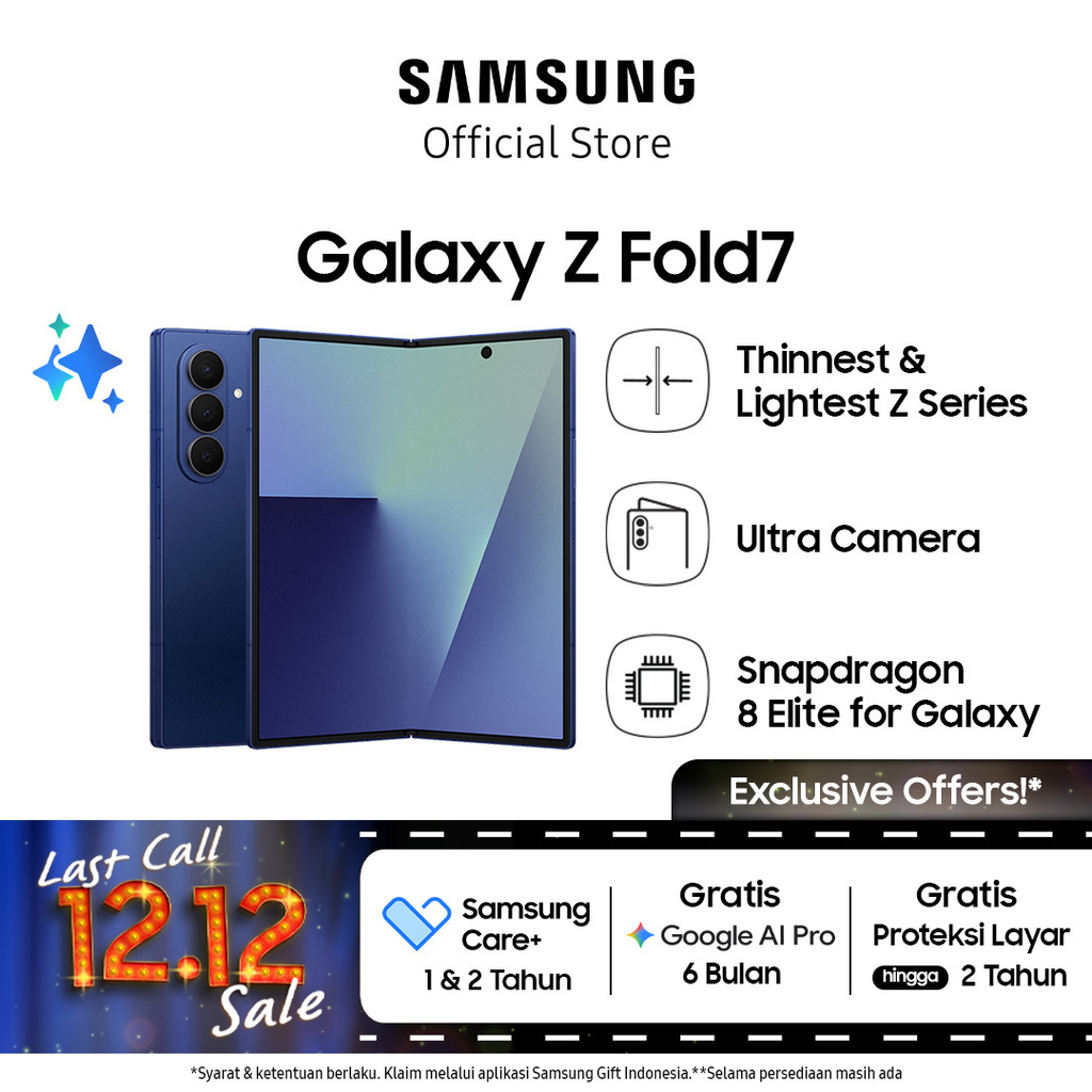 Samsung Galaxy Z Fold7 12/512GB - Blue Shadow | Hp Lipat AI | Kamera 200MP