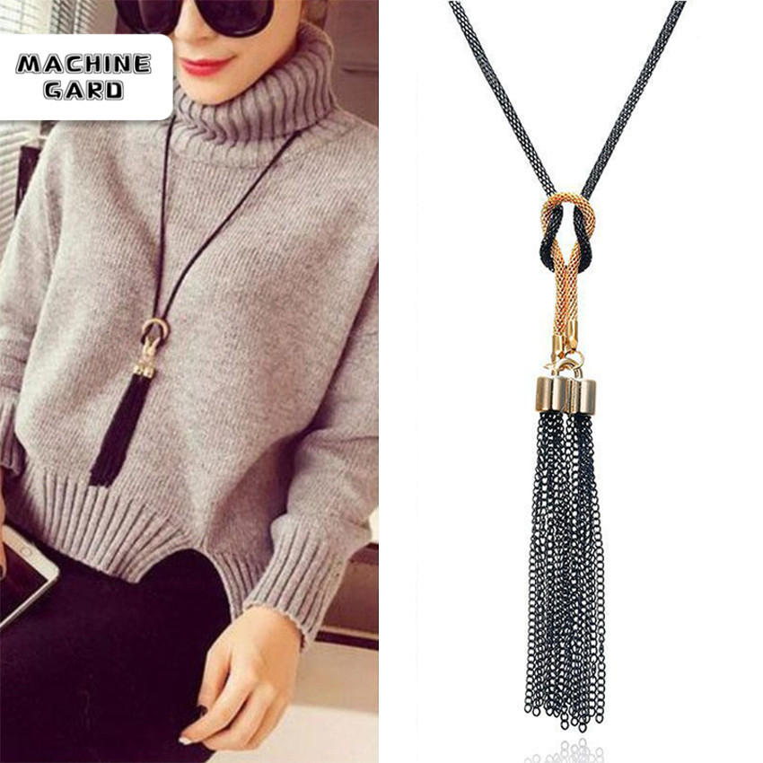 Machinegard Kalung Rumbai Sweater Korea Style Kalung Panjang Etnik Necklace Minimalis Aksesoris Wani