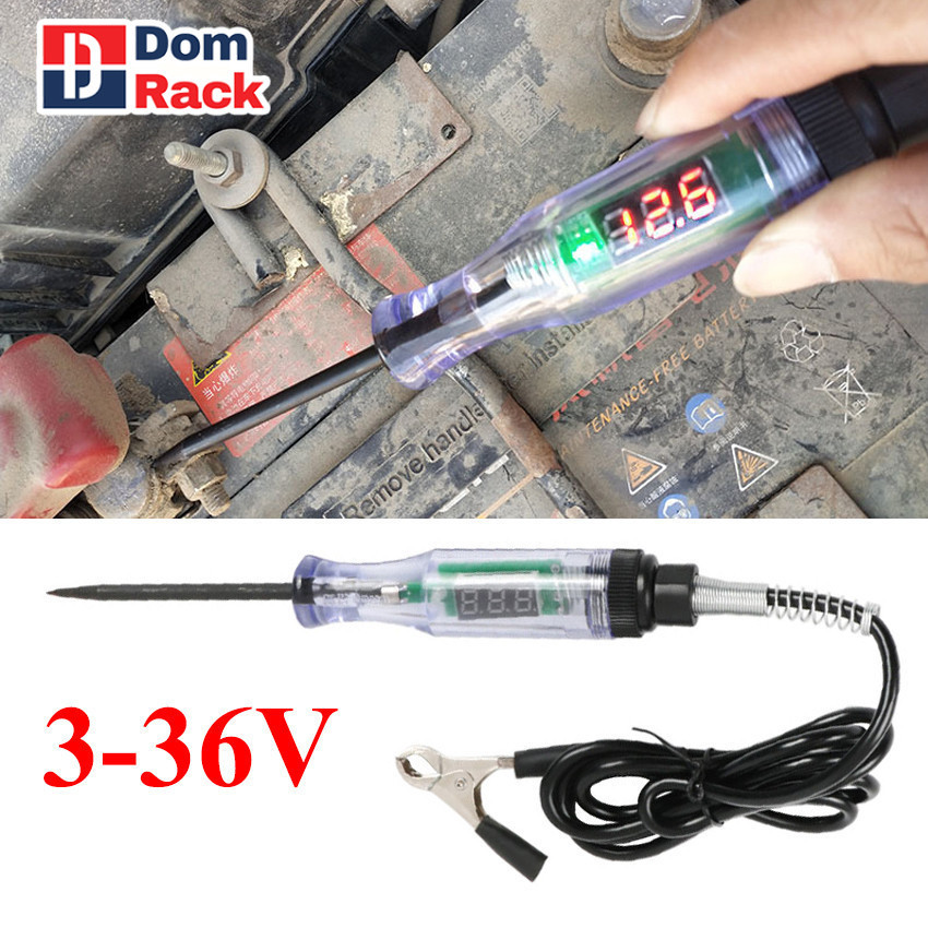 DOM RACK Tespen Digital DC Test Pen 12v Taspen DC Tespen Alat Test Pen Tes Pen Tester Deteksi Arus L