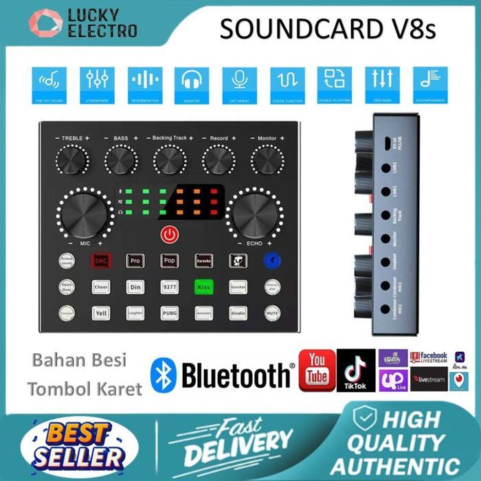 Live Mixer Audio USB V8S – External Soundcard & Mic Broadcast - Soundcard V8S