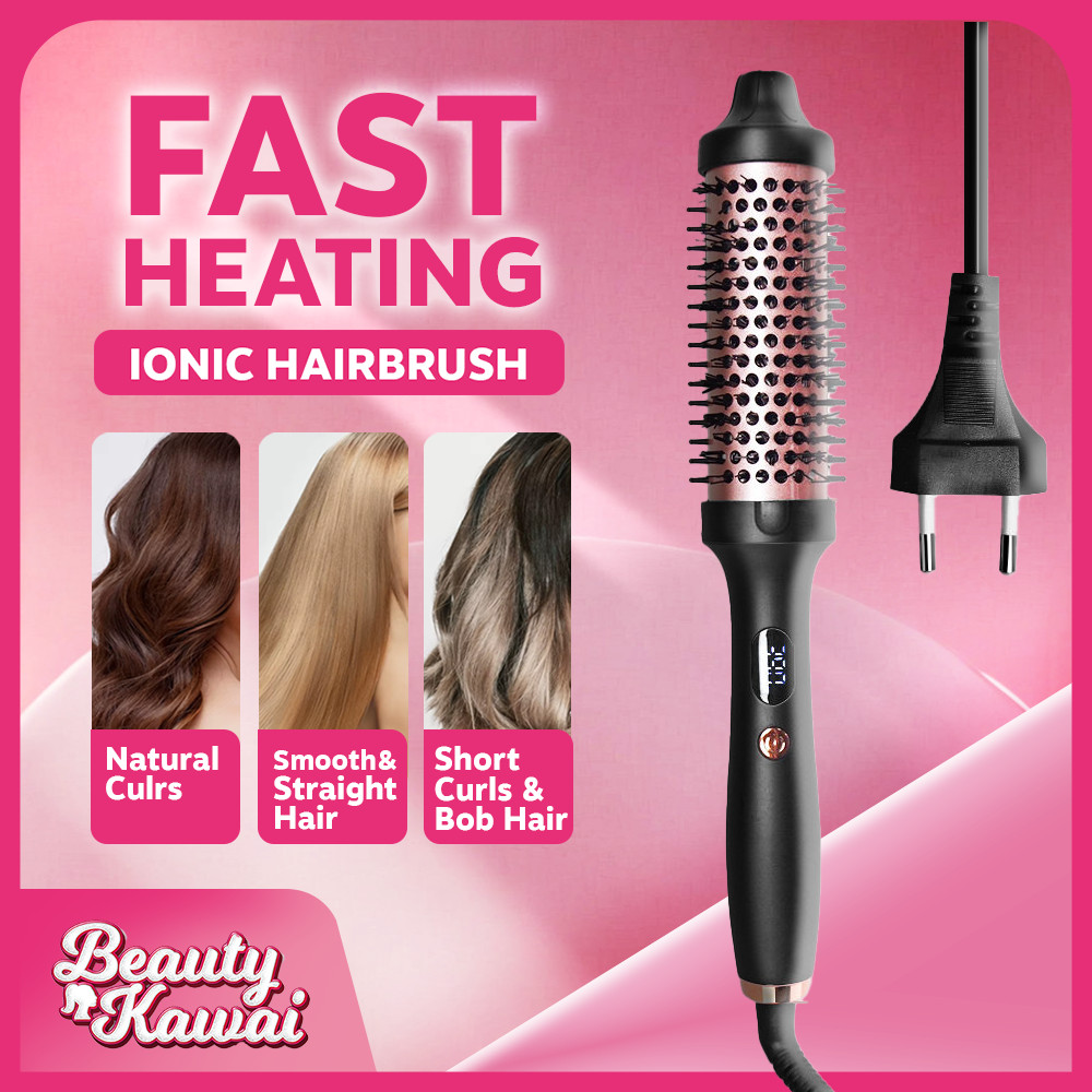 Sisir Catok Thermal Blow Dryer Pelurus Curly 37W Low Watt Volume Smooth Hair Iron Comb Brush