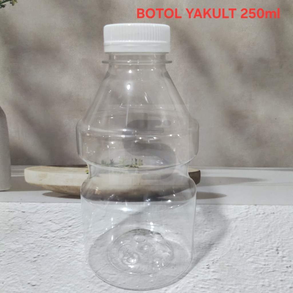 (PER PCS) Botol YAKULT 250ml Botol Plastik Unik Kecil 14,5 gram Tinggi 12,3 cm Diameter 6,3 cm Minum