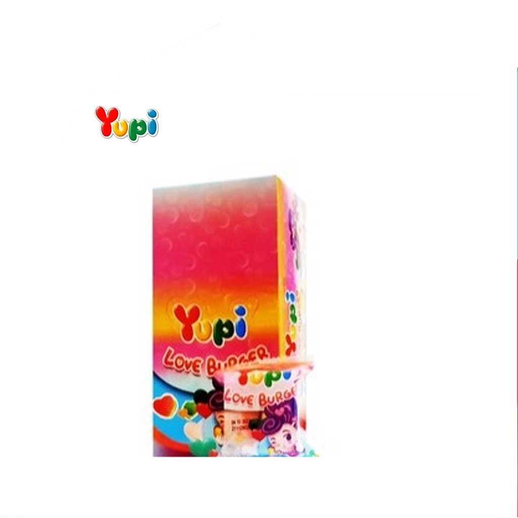 [UniGrosir] Yupi Permen Jelly Fruit Love Burger 144 gr BOX
