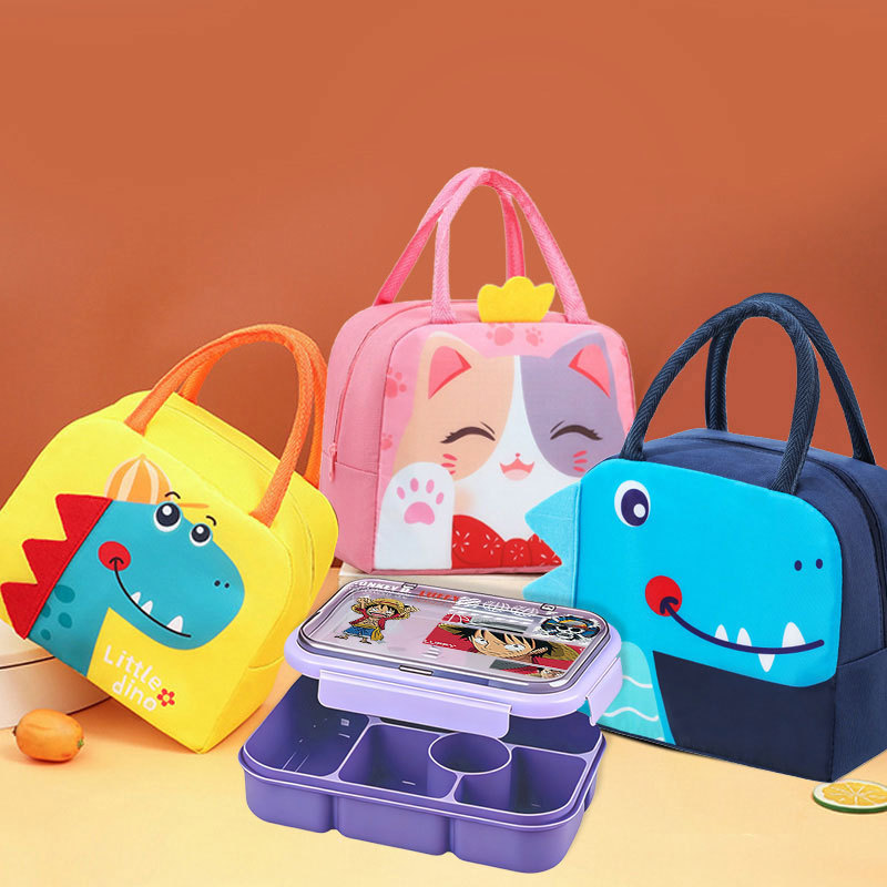 1300ML 5 Compartment Leak Proof Lunch Box Cartoon Handheld InsulaLuffyPop Bag LuffyPop