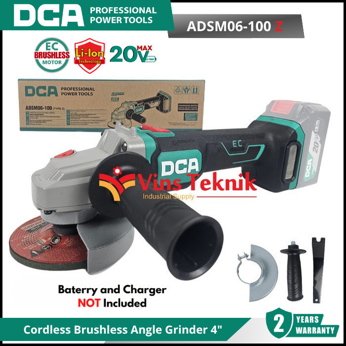 DCA ADSM06-100Z Cordless Angel Grinder 4" Mesin Gerinda Baterai